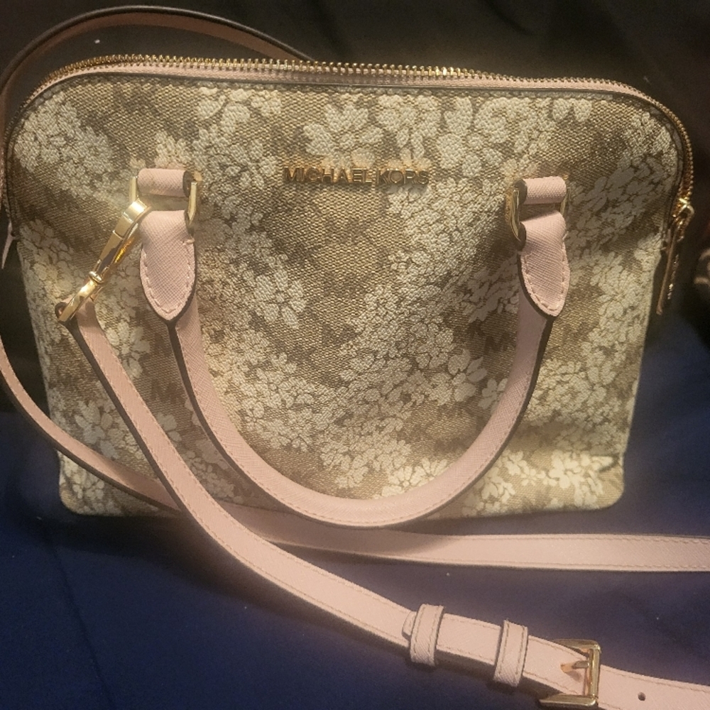 Michael Kors Floral Tan and Pink Women's Bag